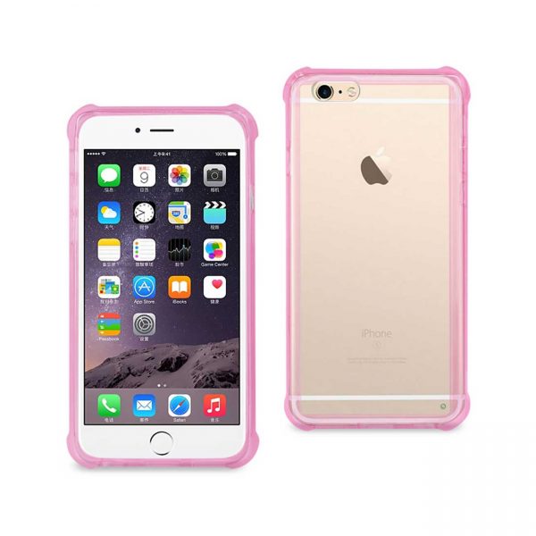 Reiko iPhone 6S Plus/ 6 Plus Clear Bumper Case With Air Cushion Protection In Clear Hot Pink