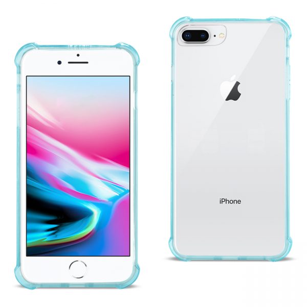 Reiko iPhone 8 Plus Clear Bumper Case With Air Cushion Protection In Clear Navy