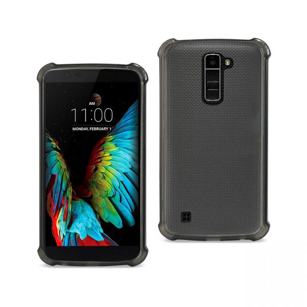 Reiko LG K10 Clear Bumper Case With Air Cushion Protection In Clear Black