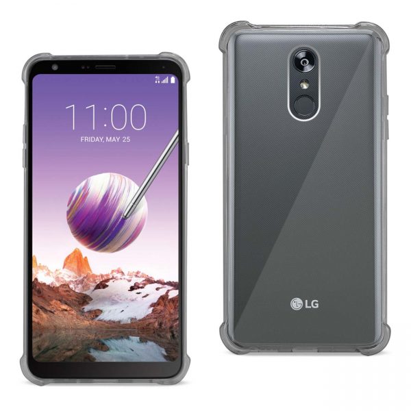 Reiko LG Stylo 4 Clear Bumper Case With Air Cushion Protection In Clear Black