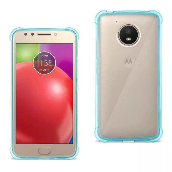 Reiko Motorola Moto E4 Active Clear Bumper Case With Air Cushion Protection In Clear Navy
