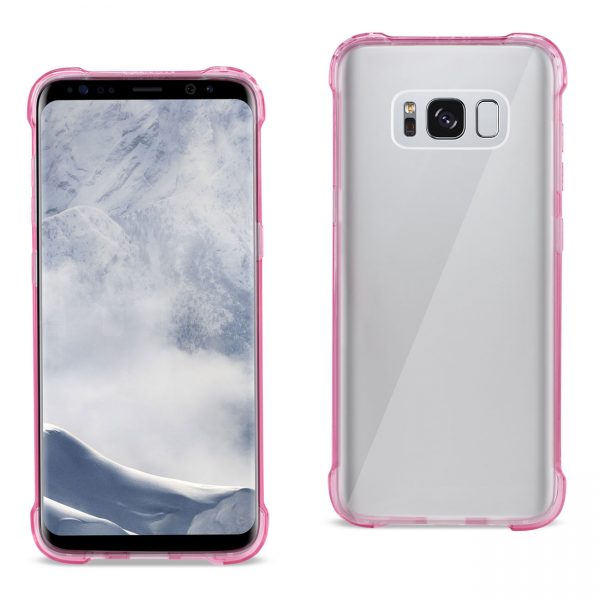 Reiko Samsung Galaxy S8 Edge/ S8 Plus Clear Bumper Case With Air Cushion Protection In Clear Hot Pink