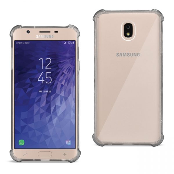 Reiko Samsung J7(2018) Clear Bumper Case With Air Cushion Protection In Clear Black
