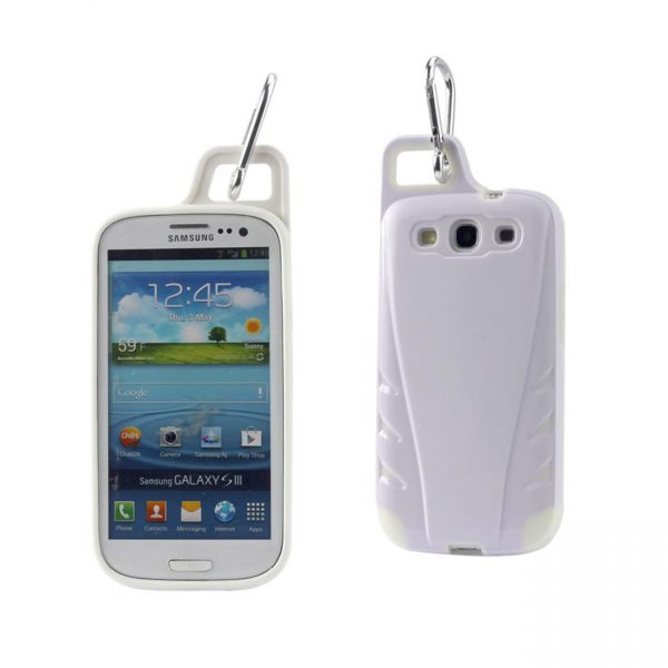 REIKO SAMSUNG GALAXY S3 DROPPROOF WORKOUT HYBRID CASE WITH HOOK IN WHITE