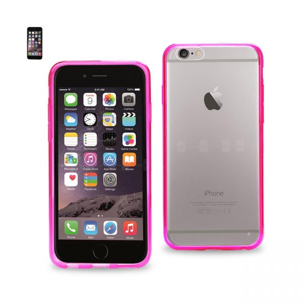 REIKO IPHONE 6 CLEAR BACK FRAME BUMPER CASE IN PINK