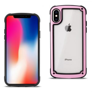 Reiko APPLE IPHONE X Heavy Duty Rugged Shockproof Full Body Case In Pink