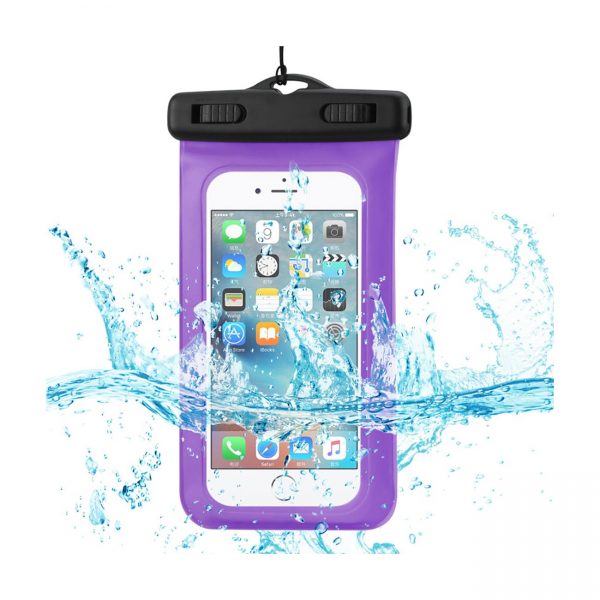 WATERPROOF CASE FOR 4.7 INCHES DEVICES WITH FLOATING ADJUSTABLE WRIST STRAP IN PURPLE