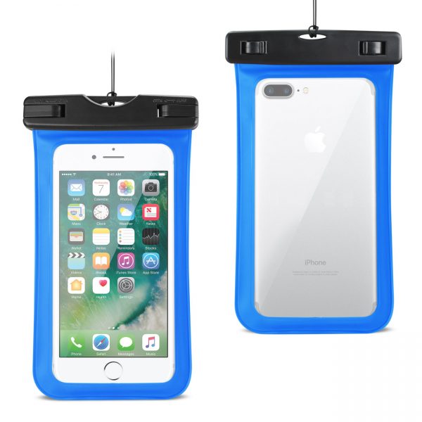 REIKO WATERPROOF CASE FOR IPHONE 6 PLUS/ 6S PLUS/ 7 PLUS OR 5.5 INCH DEVICES WITH WRIST STRAP IN BLUE