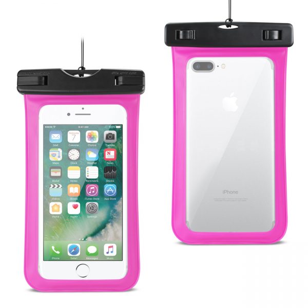 REIKO WATERPROOF CASE FOR IPHONE 6 PLUS/ 6S PLUS/ 7 PLUS OR 5.5 INCH DEVICES WITH WRIST STRAP IN PINK